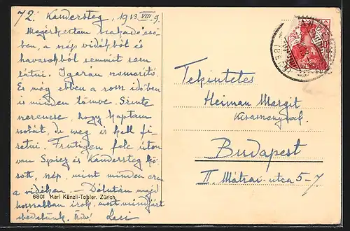 AK Frutigen, Talpanorama, Blick auf die Kirche an der Lötschbergbahn