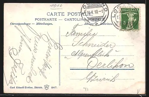 AK Locarno, Ortsansicht mit Booten