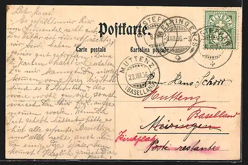 AK St. Stephan, Ortsansicht mit Kirche