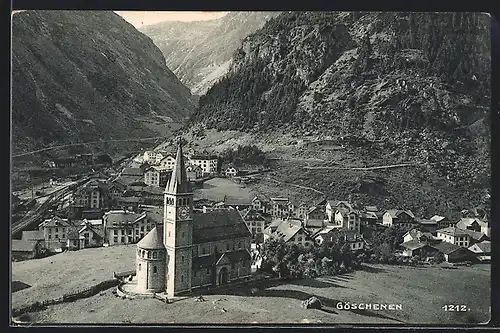 AK Göschenen, Blick auf den Ort