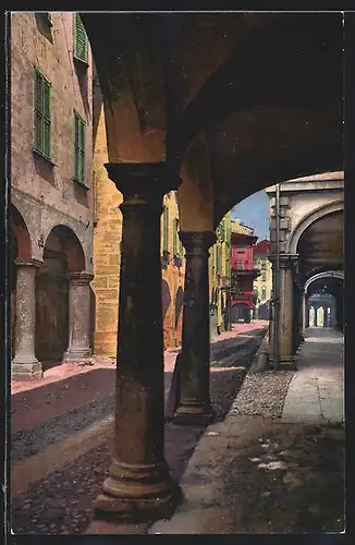 Künstler-AK Lugano, Stassenansicht