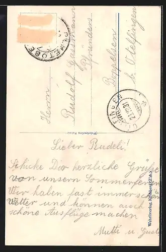 AK Rehetobel, Strassenpartie mit Kirche