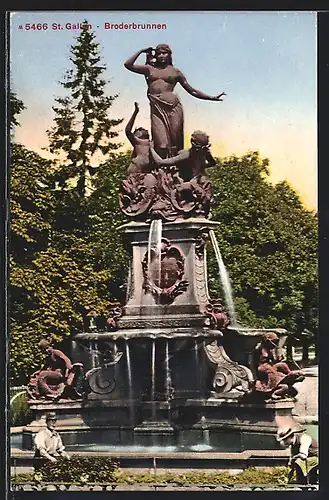 AK St. Gallen, Ansicht des Broderbrunnens