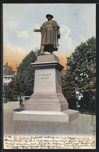 AK St. Gallen, Vor dem Vadiandenkmal