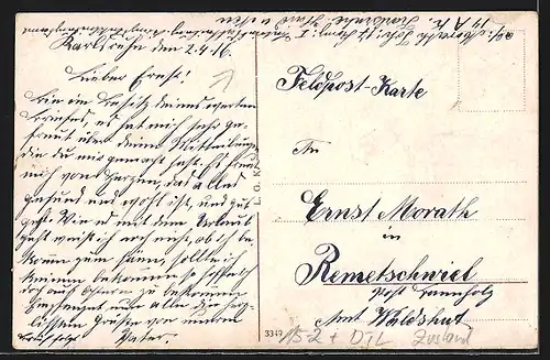 AK Karlsruhe i. B., Stadtansicht mit Zeppelin-Luftschiff vom Schloss gesehen