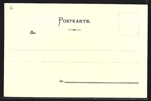 Lithographie Bad Godesberg, Ruine Godesberg im Frühling