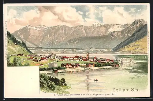 Künstler-AK Otto Strützel: Zell am See, Ortsansicht