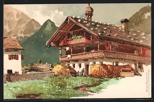 Künstler-AK P. Schmohl: Pertisau, Fischerhaus