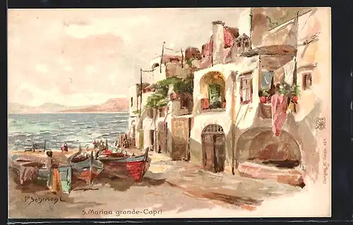 Künstler-AK P. Schmohl: Capri, Marina grande