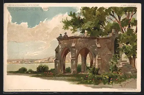 Künstler-AK P.Schmohl: Rhens, Der Königsstuhl