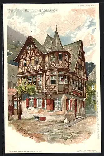 Künstler-AK P. Schmohl: Bacharach, Altes Haus