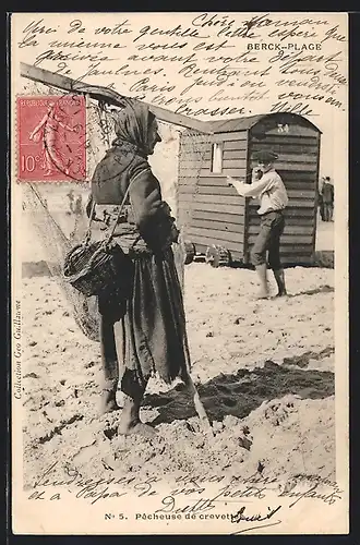 AK Berck-Plage, Pecheuse de crevettes