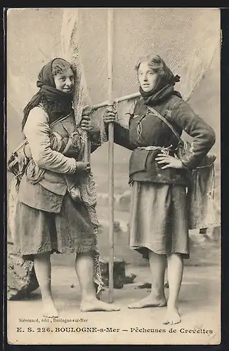 AK Boulogne-sur-Mer, Pecheuses de Crevettes, Krebsfischerinnen