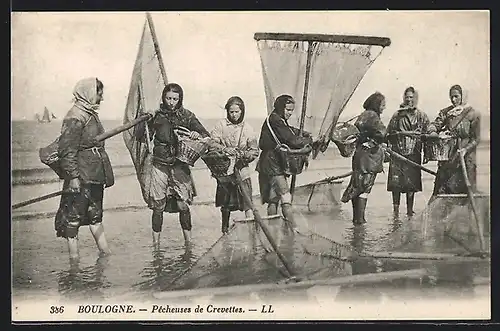 AK Boulogne-sur-Mer, Pecheuse de Crevettes