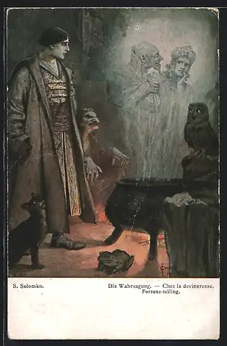 Künstler-AK S. Solomko: die Wahrsagung