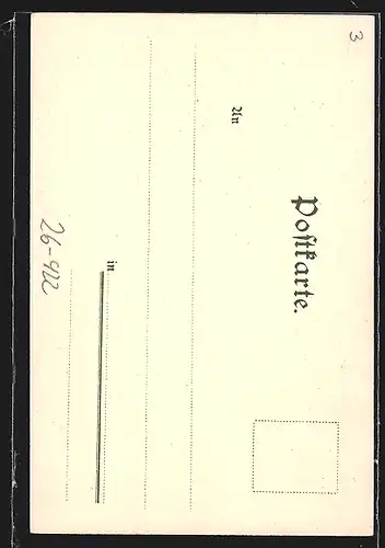 Lithographie Braunschweig, Vorderansicht vom Gewandhaus