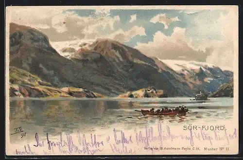 Künstler-AK Themistokles von Eckenbrecher: Sör-Fjord, Panorama mit Booten
