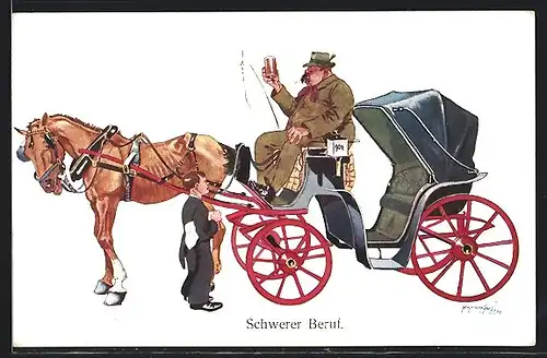 Künstler-AK Fritz Schönpflug: Schwerer Beruf