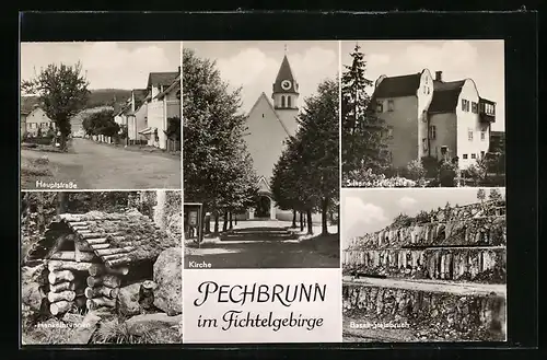 AK Pechbrunn im Fichtelgebirge, Basalt-Steinbruch, Hankelbrunnen, Silvana Heilquelle