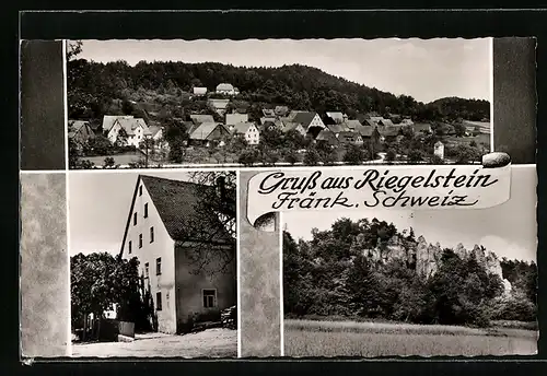 AK Riegelstein, Panoramaansicht, Gasthaus z. Eibgrat