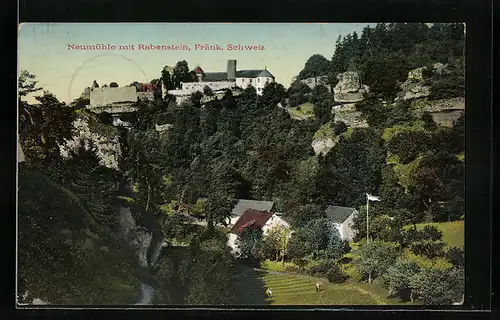 AK Neumühle, Ortsansicht mit Rabenstein