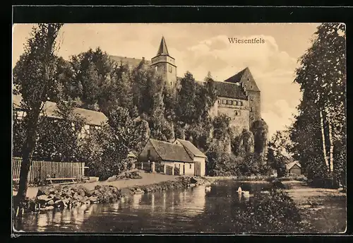 AK Wiesentfels, Flusspartie am Schloss
