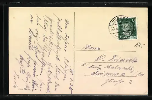 AK Werder /Havel, Teilansicht mit Mühle und Uferstrasse aus der Vogelschau