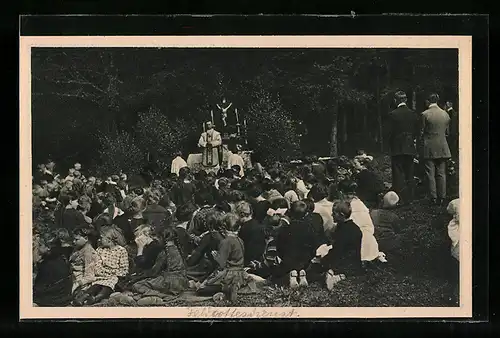 AK Wöllershof, Sonntags Gottesdienst im Wald des Kindererholungsheims