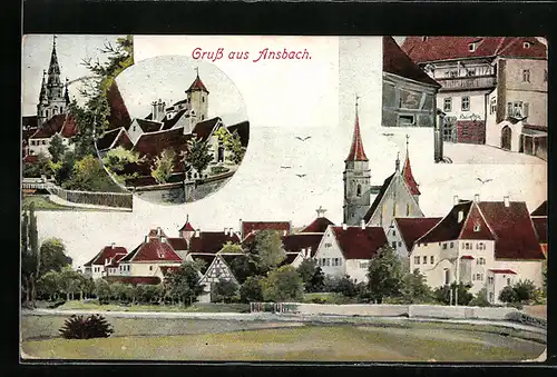 AK Ansbach, Verschiedene Motive aus dem Ort