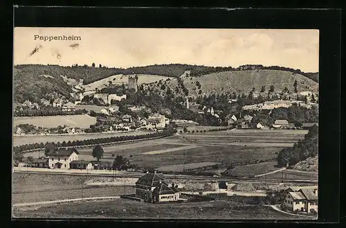 AK Pappenheim, Ortsansicht mit Umgebung