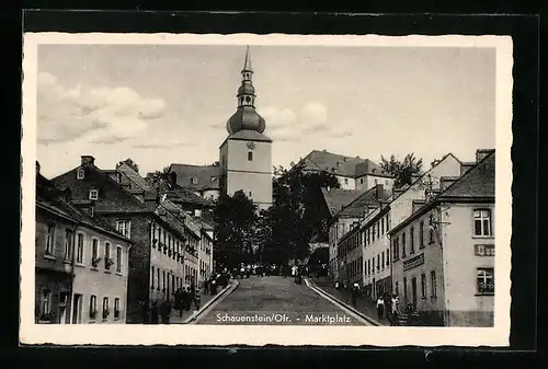 AK Schauenstein /Opf., Marktplatz mit Kirche