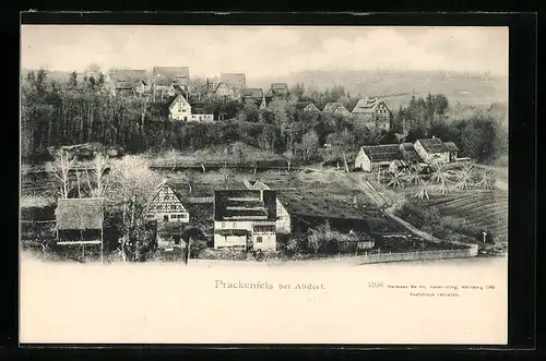 AK Prackenfels bei Altdorf, Ortsansicht aus der Vogelschau