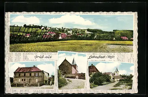 AK Liebenstadt, Panoramaansicht, Ortsansicht, Kirchansicht