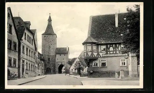 AK Neustadt /Aisch, Nürnberger Tor mit Gasthaus zur Sonne