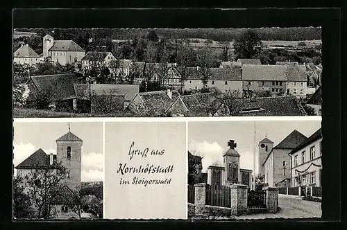 AK Kornhöfstadt, Kriegerdenkmal, Kirche, Ortsansicht