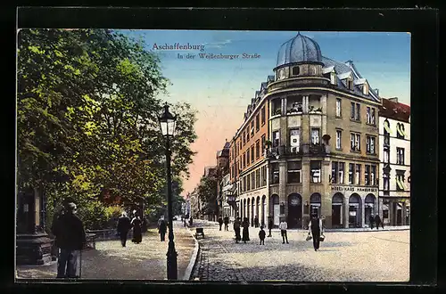 AK Aschaffenburg, Möbel-Haus Hamburger in der Weissenburger Strasse