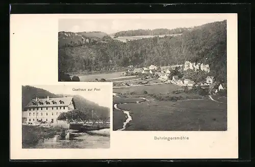 AK Behringersmühle, Gasthaus zur Post, Ortspanorama