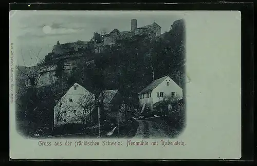 AK Neumühle /Fränkische Schweiz, Ortspartie mit Rabenstein