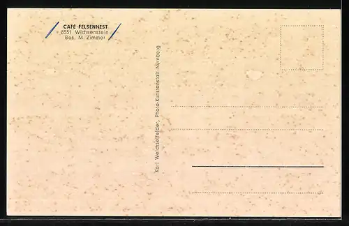 AK Wichsenstein, Cafe Felsennest, Ortspanorama