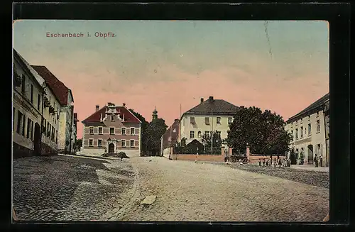 AK Eschenbach /Opf., Strassenpartie am Gasthof zum Löwen