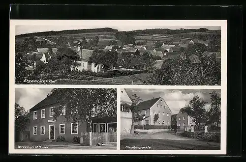 AK Etzenricht /Opf., Gastwirtschaft M. Bauer, Strassenpartie, Totalansicht