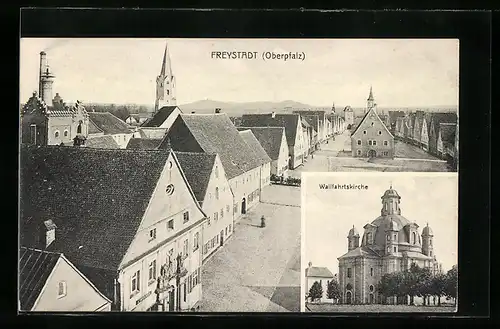 AK Freystadt, Wallfahrtskirche, Marktplatz mit Rathaus