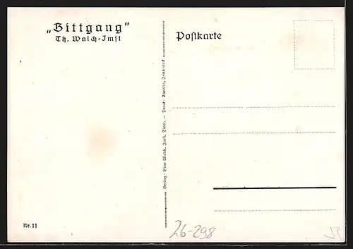 Künstler-AK Thomas Walch: Bittgang, Gruppe pilgernder Menschen