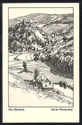 Künstler-AK Otto Ubbelohde: Auf der Wanderschaft