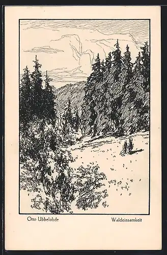 Künstler-AK Otto Ubbelohde: Waldeinsamkeit aus dem Heimatbuch Meine Wälder