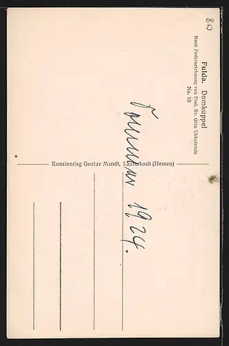 Künstler-AK Otto Ubbelohde: Fulda, Domkuppel