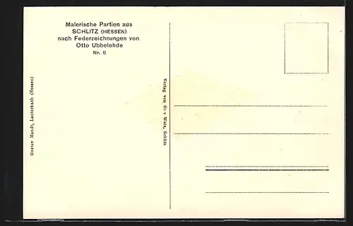 Künstler-AK Otto Ubbelohde: Schlitz, Hof der Vorderburg