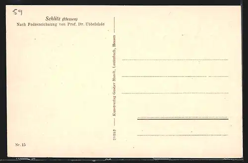 Künstler-AK Otto Ubbelohde: Schlitz, Burghof der Ottoburg