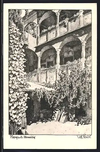 Künstler-AK Ulf Seidl: Krems an der Donau, Kleeweinhof