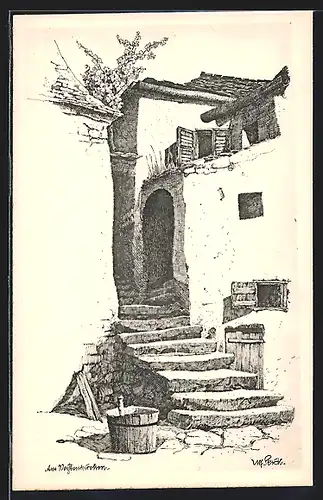 Künstler-AK Ulf Seidl: Wachau, Aus Weissenkirchen